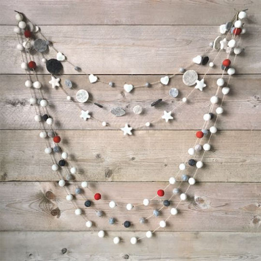 Synchronia Christmas Garland White 100x5cm 1pc