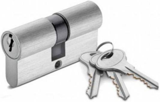 Cisa Cilindru de Încuietoare 70mm (35-35) cu 3 Chei Argintiu