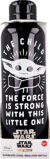 Stor Yoda The Child Kids Water Bottle Star Wars Stainless Steel with Screw Cap Black 515ml