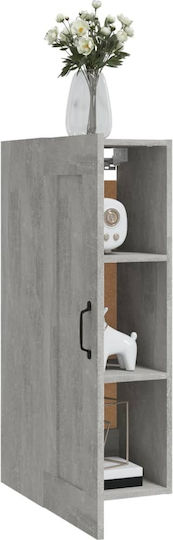 vidaXL Wandvitrine aus Spanplatte Grau Beton 35x34x90cm