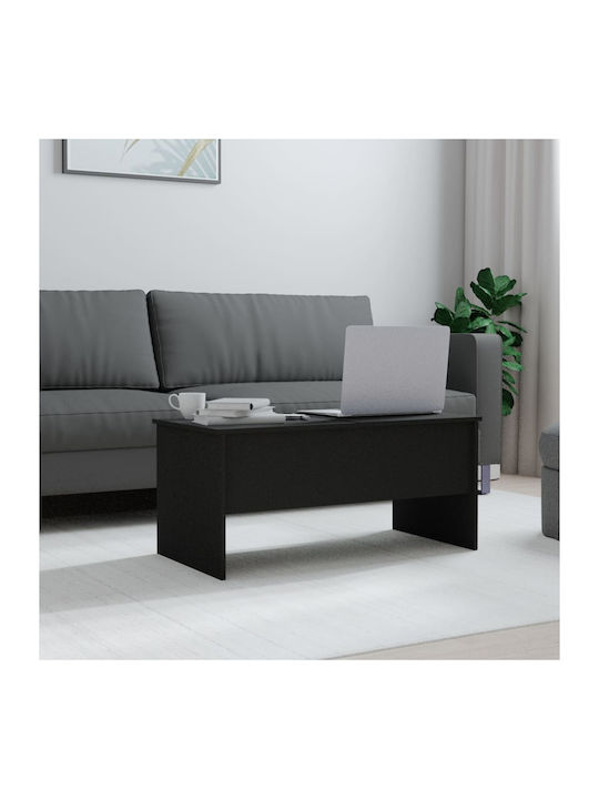 Rectangular Coffee Table Wooden with Butler Black L102xW50.5xH46.5cm.