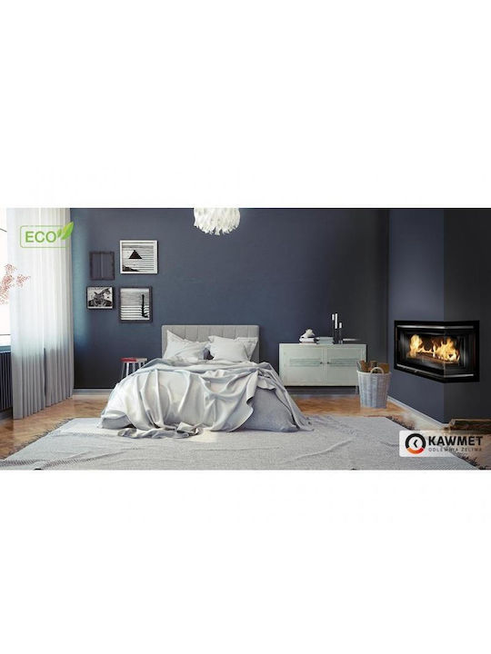 Kawmet W16 PB Eco Șemineu cu inserție Lemn 13.5kW Colțul din dreapta cu o ușă care se deschide