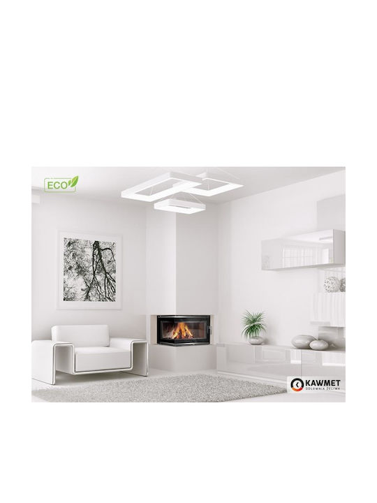Kawmet W16 LB Eco Ενεργειακό Τζάκι Ξύλου 13.5kW Αριστερή Γωνία με Ανοιγόμενη Πόρτα