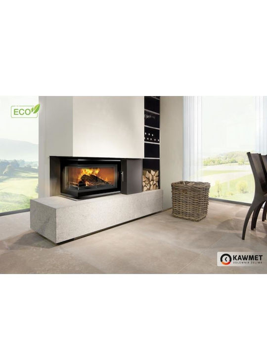 Kawmet W16 LB Eco Ενεργειακό Τζάκι Ξύλου 13.5kW Αριστερή Γωνία με Ανοιγόμενη Πόρτα