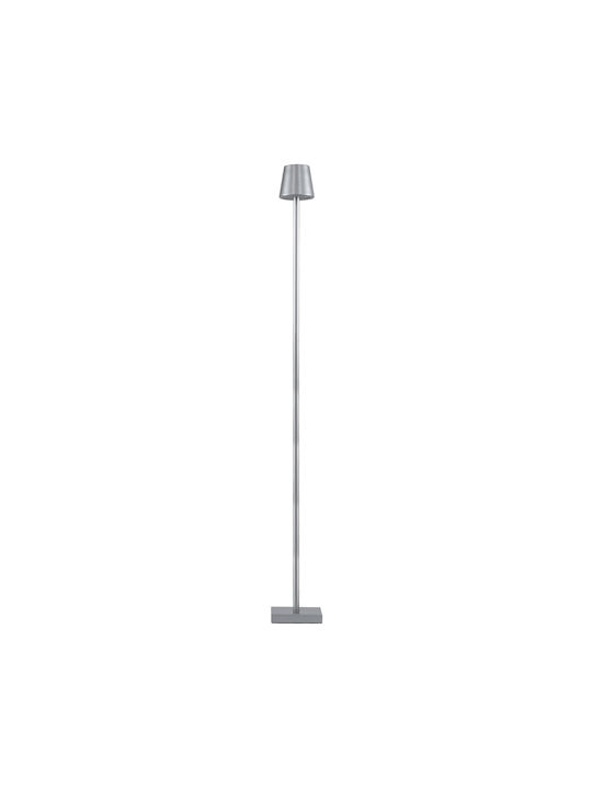GloboStar Nega Outdoor Floor Lamp LED for Exterior Space 2.2W with Warm White Light IP44 Silver