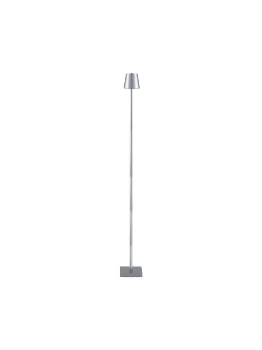 GloboStar Nega Outdoor Floor Lamp LED for Exterior Space 2.2W with Warm White Light IP44 Silver