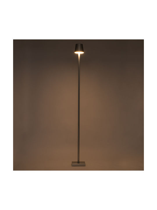 GloboStar Nega Outdoor Floor Lamp LED for Exterior Space 2.2W with Warm White Light IP44 Silver