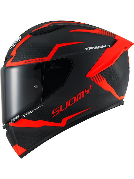 Suomy Track-1 Design 07 Reaction Anthracite/Red Κράνος Μηχανής Full Face ECE 22.06