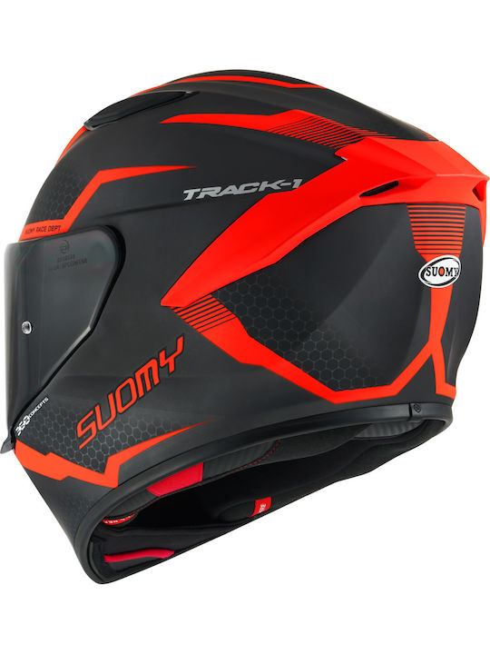 Suomy Track-1 Design 07 Reaction Anthracite/Red Κράνος Μηχανής Full Face ECE 22.06
