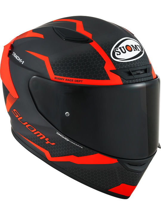 Suomy Track-1 Design 07 Reaction Anthracite/Red Κράνος Μηχανής Full Face ECE 22.06