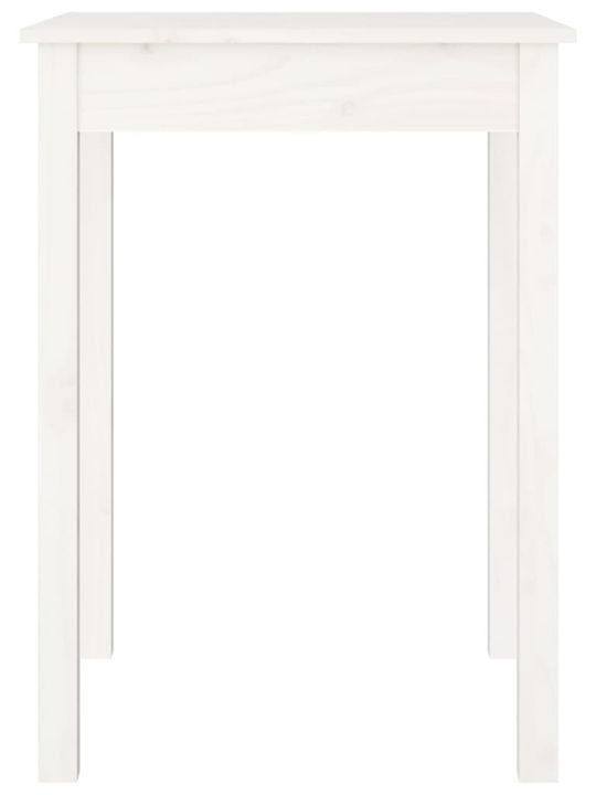 Square Table Kitchen from Solid Wood White 55x55x75cm