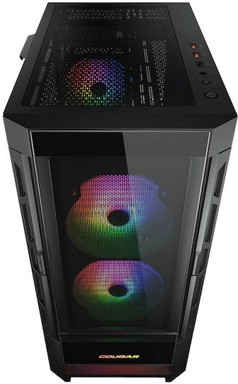 Cougar Duoface RGB Gaming Midi Tower Computer Case with Side Window Black