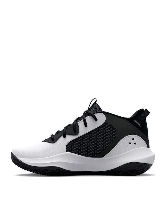Lockdown 6 Kids Sports Shoes Basketball with Laces White