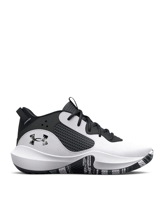 Lockdown 6 Kids Sports Shoes Basketball with Laces White