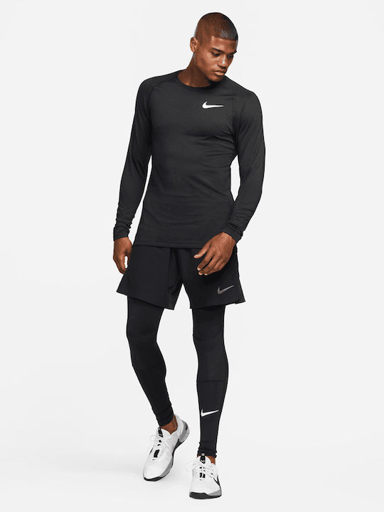 Nike Pro Warm Ανδρική Ισοθερμική Μακρυμάνικη Μπλούζα Μαύρη