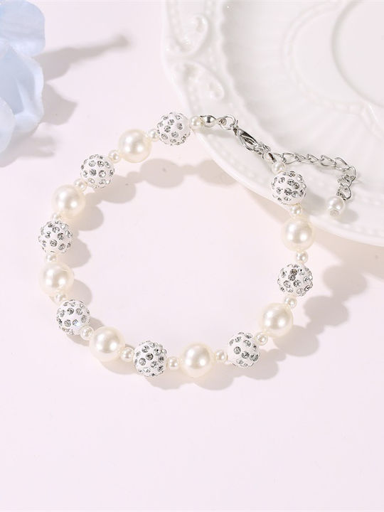 Women's bracelet with pearls, acrylic