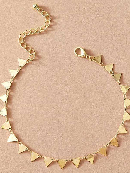 Women's bracelet with metal triangles, made of brass alloy.