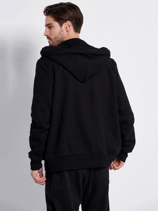 Black Hoodie Cardigan