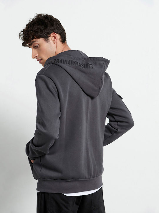 BodyTalk Men's Sweatshirt Jacket with Hood Coal