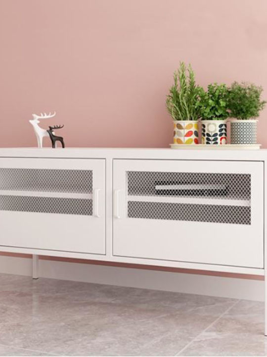 TV-Ständer Metall Weiß M118xT40xH60cm