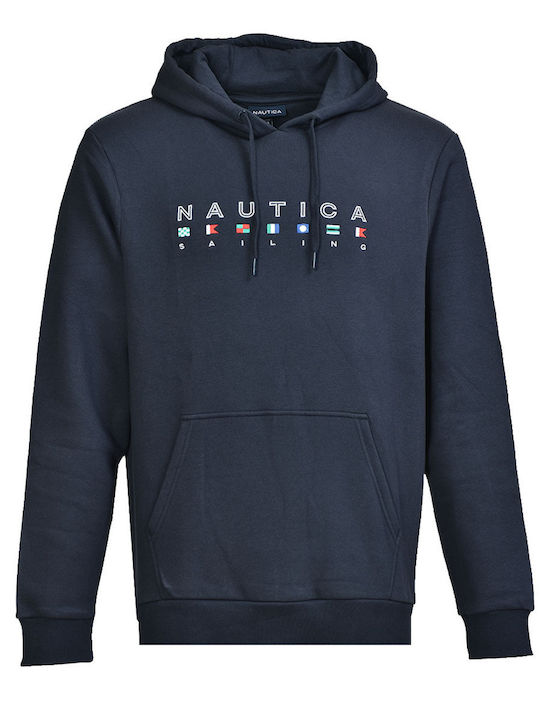 Φούτερ με Κουκούλα Navy Μπλε