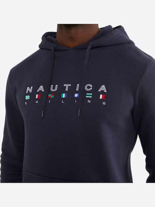 Φούτερ με Κουκούλα Navy Μπλε
