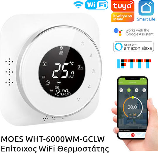 MOES BHT-6000WM-GCLW Digital Termostat Spațiu Inteligent cu Ecran Tactil și Wi-Fi
