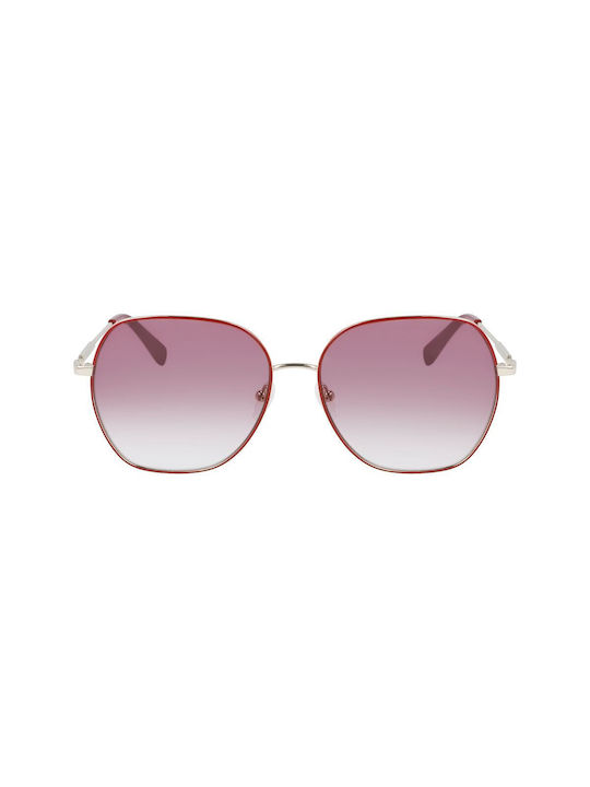 Longchamp Women's Sunglasses with Red Metal Frame and Pink Gradient Lens LO151S 604