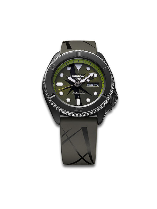 Seiko 5 One Piece Zoro Ceas Automat cu Gri Curea de cauciuc