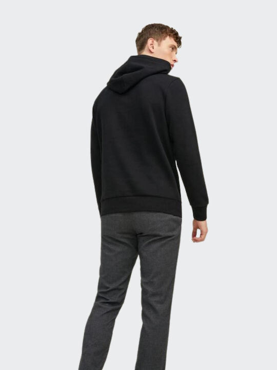 Jack & Jones Men's Sweatshirt with Hood and Pockets Black