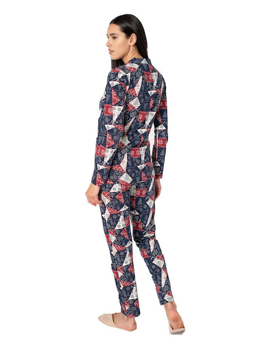 U.S. Polo Assn. Set Winter Women's Pajamas Navy Blue