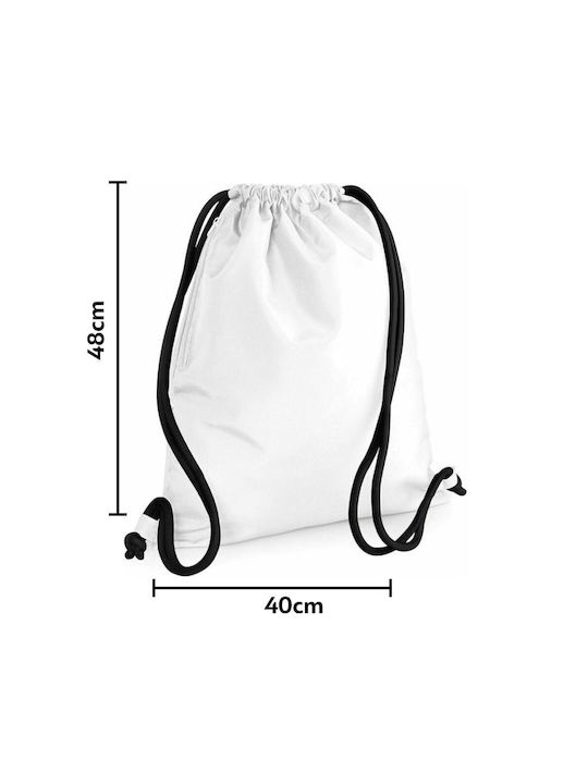 Ducati, GYMBAG backpack white, with pocket (40x48cm) & thick cords