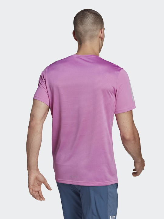 Adidas Own The Run Αθλητικό Ανδρικό T-shirt Pulse Lilac / Reflective Silver με Στάμπα
