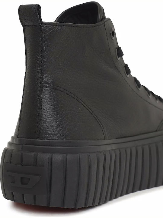 S-Hanami Damen Flatforms Stiefel Schwarz