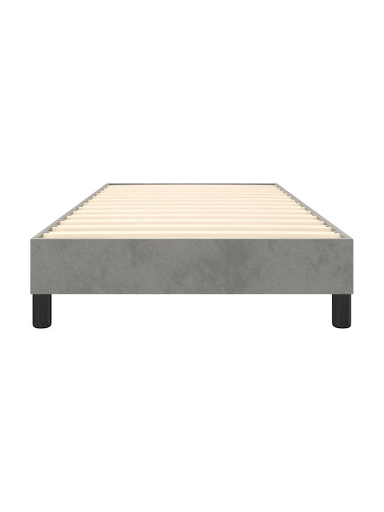 Υπόστρωμα Pat Single Tapițat cu Material Gri Deschis pentru Saltea 100x200cm