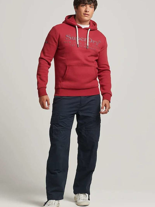 Sweatshirt with Hood Burgundy