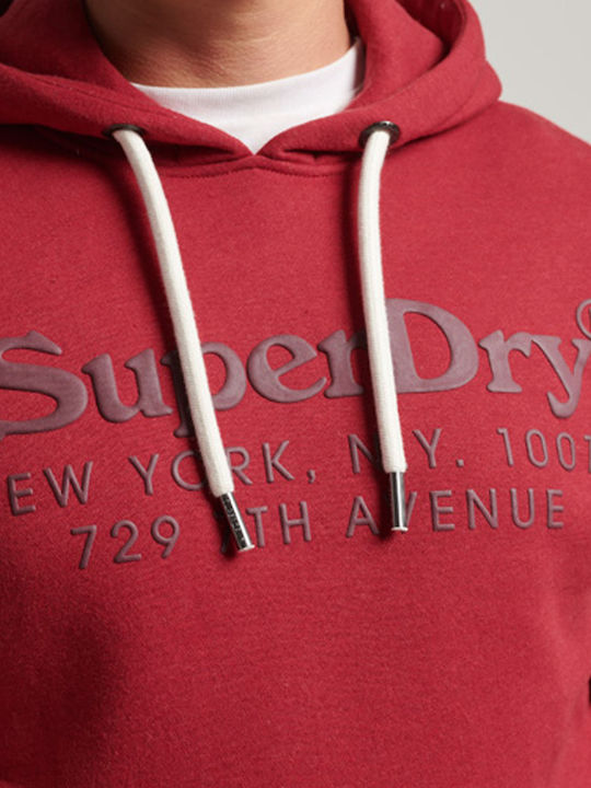 Sweatshirt with Hood Burgundy