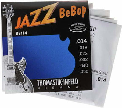 Thomastik Set of Steel Strings for Electric Guitar Jazz Bebop Medium 14 - 55"