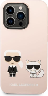 Karl Lagerfeld Choupette Liquid Umschlag Rückseite Silikon Rosa (iPhone 14 Pro Max) KLHCP14XSSKCI