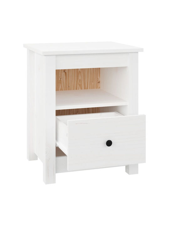 Bedside Tables of Solid Wood 2pcs White 40x35x49cm