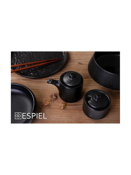 Espiel Mianmar Serving Bowl Round Ceramic Black with Diameter 13.5cm 1pcs