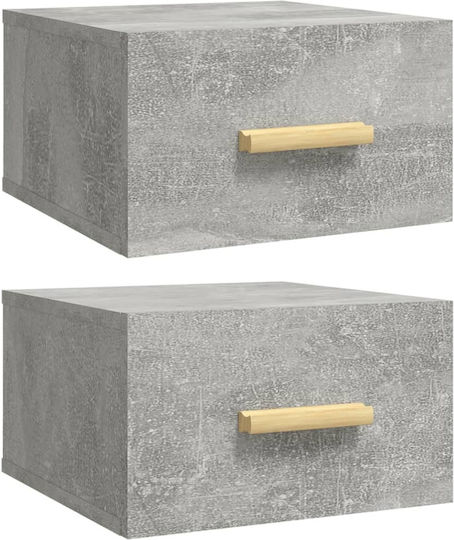 Комоди Дървени Сив бетон 2бр 35x35x20см