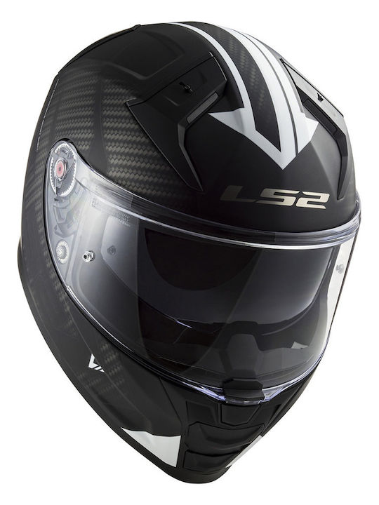 LS2 FF811 Vector II Splitter Black/White Motorcycle Helmet Full Face ECE 22.06 1500gr with Pinlock