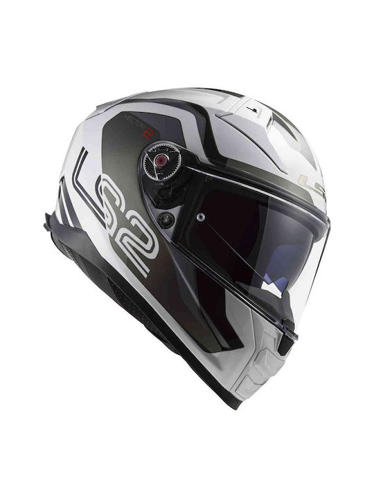 LS2 FF811 Vector II Full Face Helmet with Pinlock ECE 22.06 1500gr Metric White/Titanium/Silver 168112308