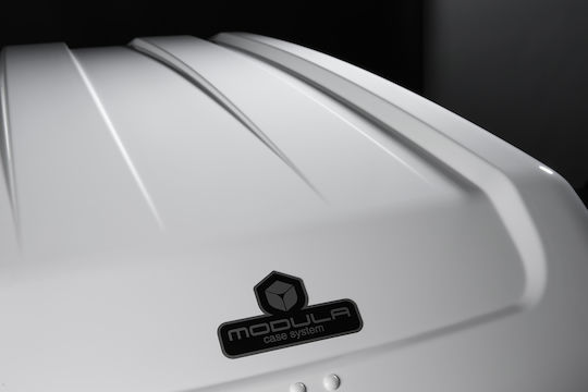 Modula Evo Dachbox für Autos mit Doppelöffnung Kapazität 400Es Weiß