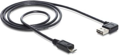 DeLock Angle (90°) USB 2.0 to micro USB Cable Μαύρο 1m (83382)