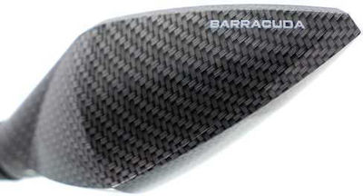 Barracuda Motorcycle Mirrors Black 2pcs