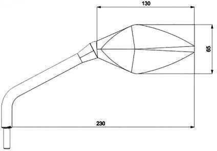 Barracuda Motorcycle Mirror 1pcs Black