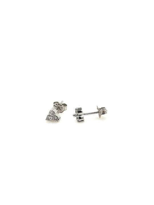 Earrings in white gold Cross 9K