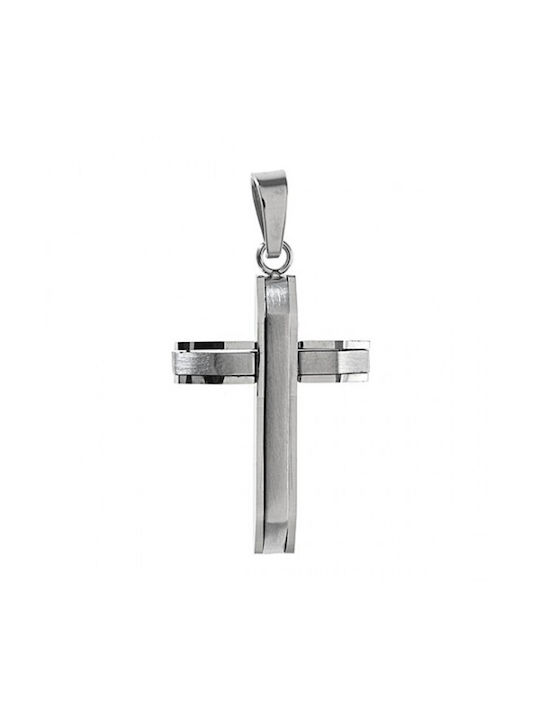 Men's cross with chain Art 01175 steel 316L silver